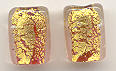 Small Rubino Oro Rectangle & "Cracked Gold", 15x11x6mm